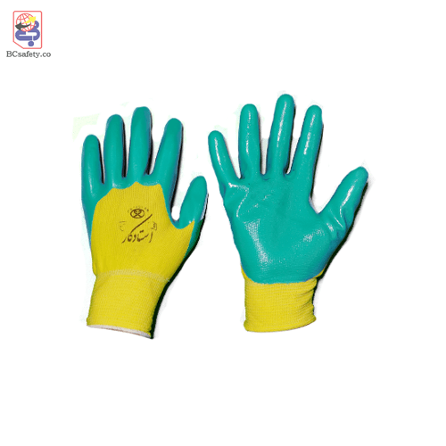 دستکش نیتریل 3/4 درجه1 برند استاد کار