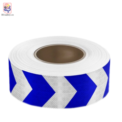 نوار شبرنگ فلش دار سفید آبی 5cm 45m